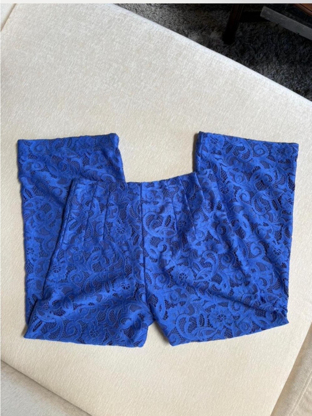 Anthropologie Maeve Royal Blue Lace pant capris - Picture 5 of 9